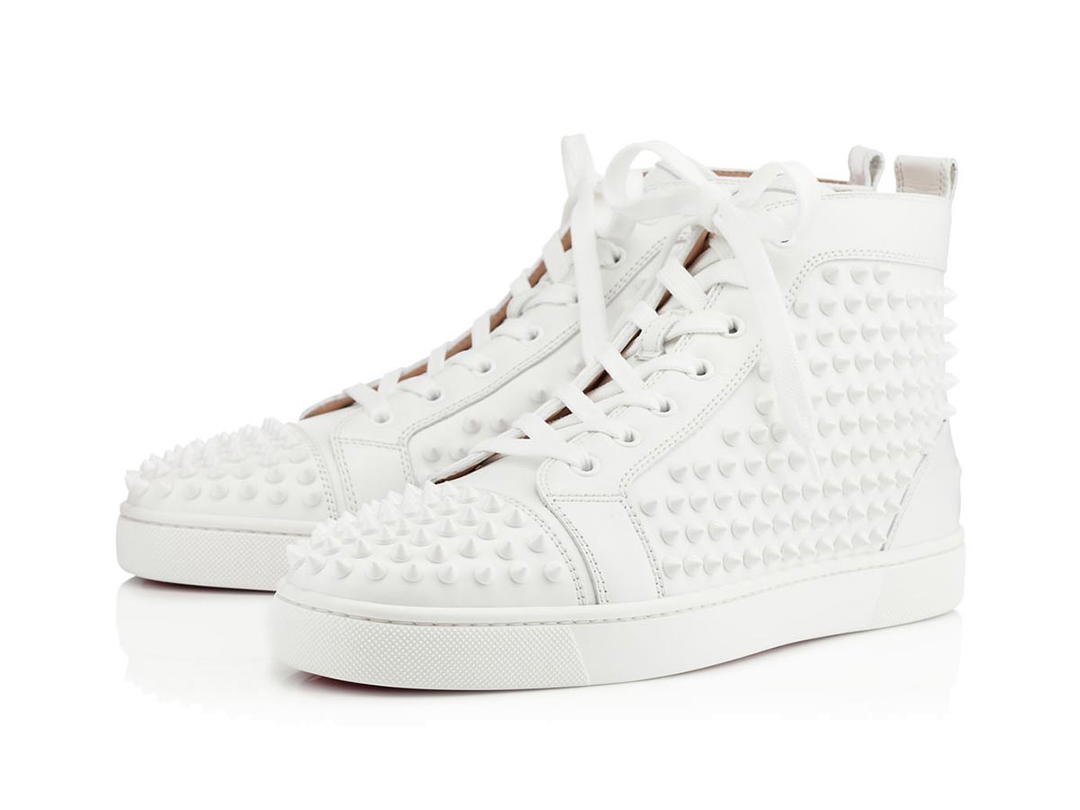 Christian Louboutin Christian Louboutin Louis Spike Flat High White