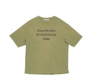 Buy Acne Studios Sprayed Logo T-shirt Olive Green (Women's/Men's) at Sasom – Authentic and Ready to Ship