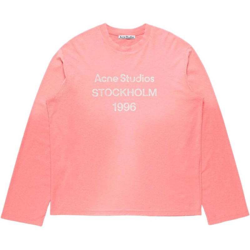 Acne Studios Acne Studios Logo Long-Sleeve T-Shirt - Tango Pink