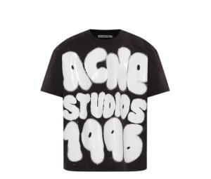 Buy Acne Studios Relaxed Fit Logo T-shirt Spray Effect Print Black at Sasom – Authentic and Ready to Ship