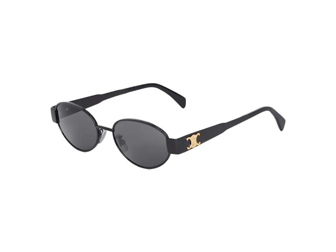 Celine Celine Triomphe Metal In Black Metal With Grey Lenses