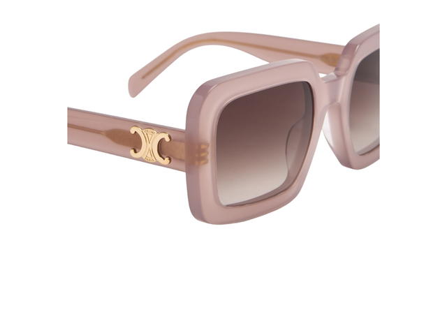 Celine Celine Triomphe Square Sunglasses In Brown Acetate With Gradient Brown Lenses - view 2