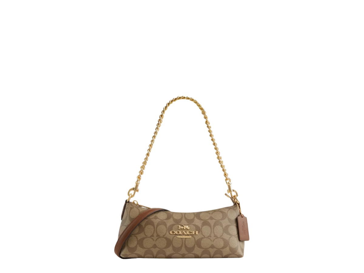 Coach Coach Charlotte Shoulder Bag Khaki Saddle