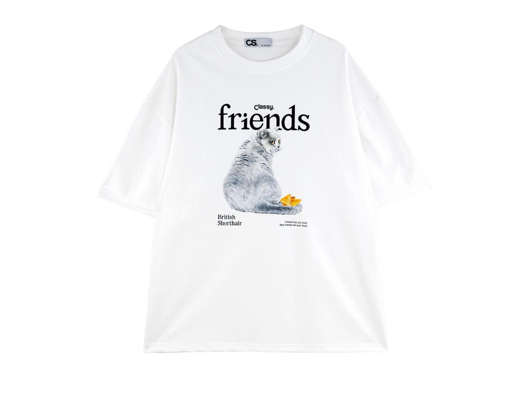 Classy Classy Oversized T-Shirt British Shorthair White