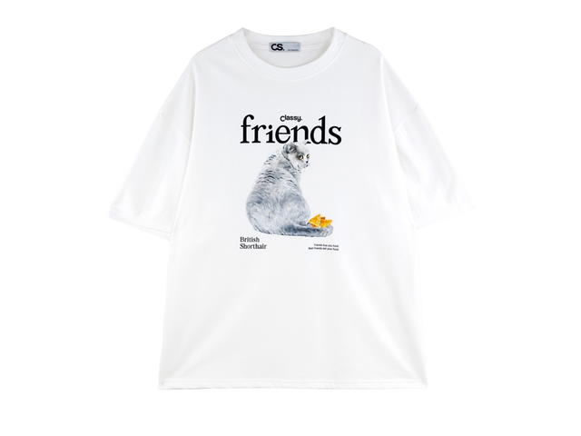 Classy Classy Oversized T-Shirt British Shorthair White - view 1