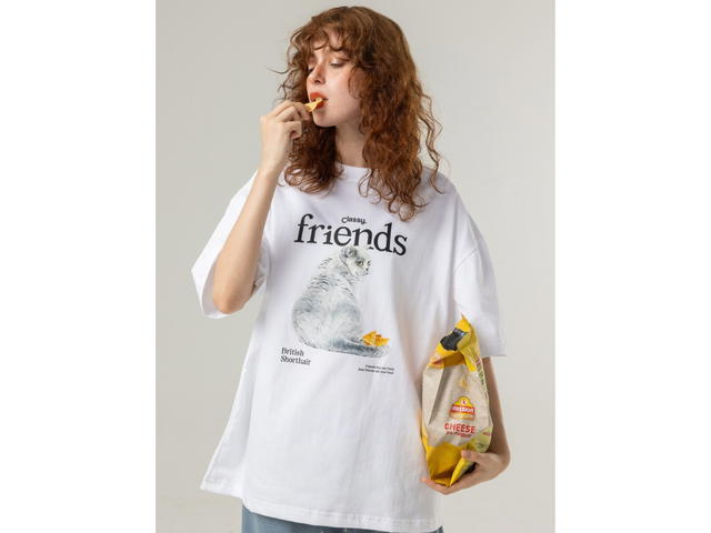 Classy Classy Oversized T-Shirt British Shorthair White - view 2