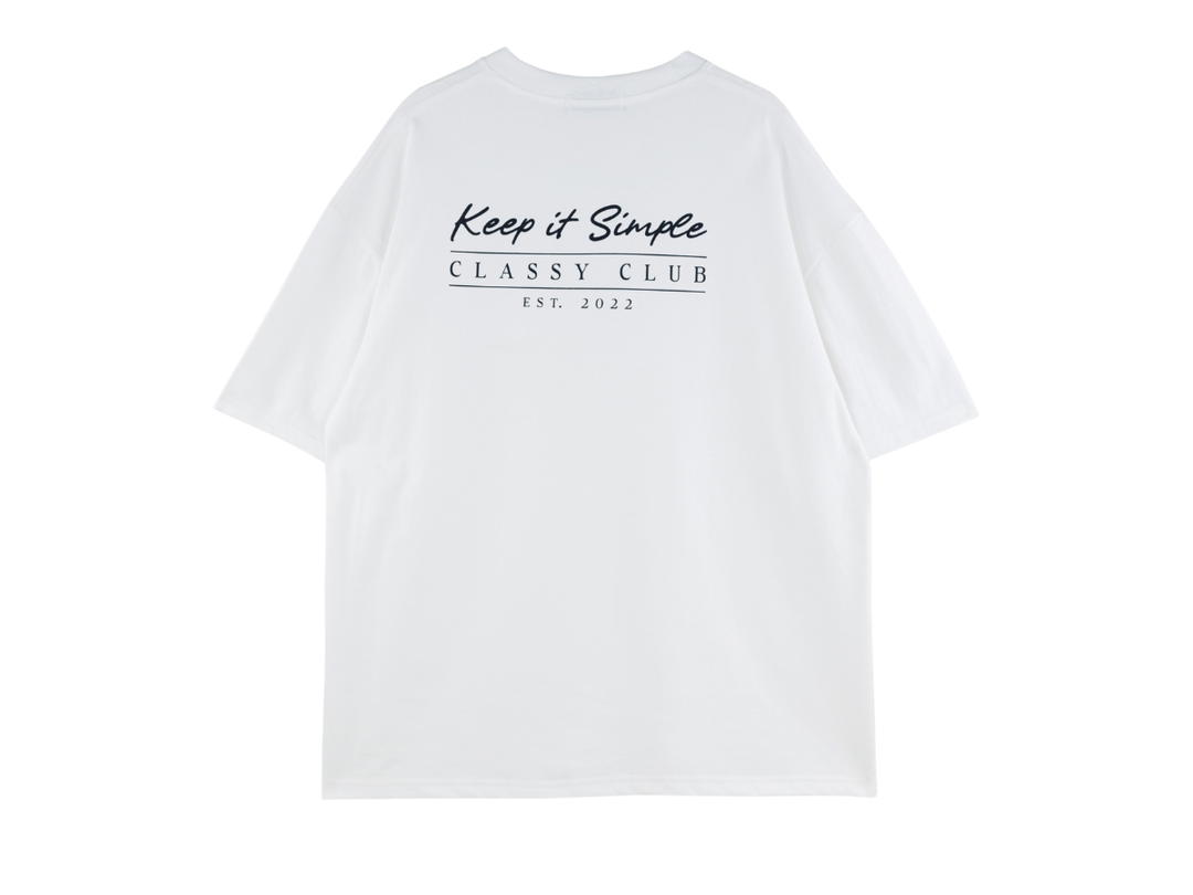 Classy Classy Oversized T-Shirt Keep It Simple White