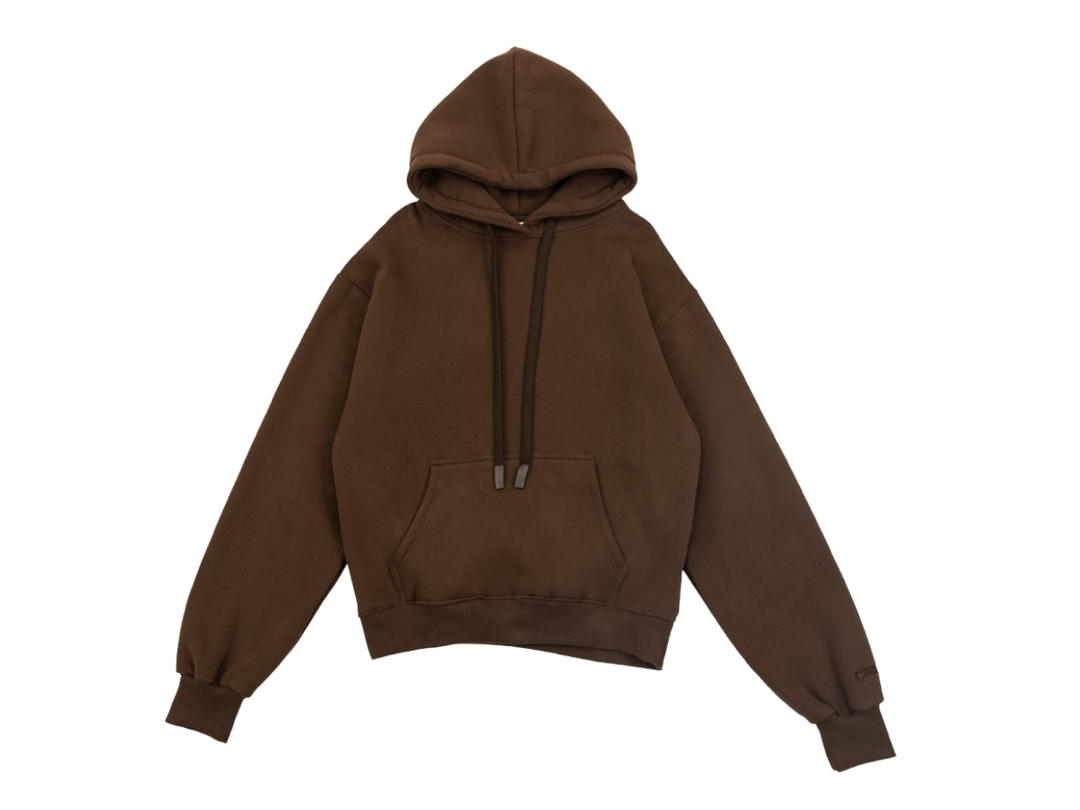 Classy Classy Basic Hoodies Brown
