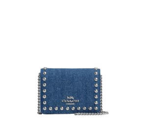 Buy Coach Wallet with Chain Strap Denim Blue at Sasom – Authentic and Ready to Ship