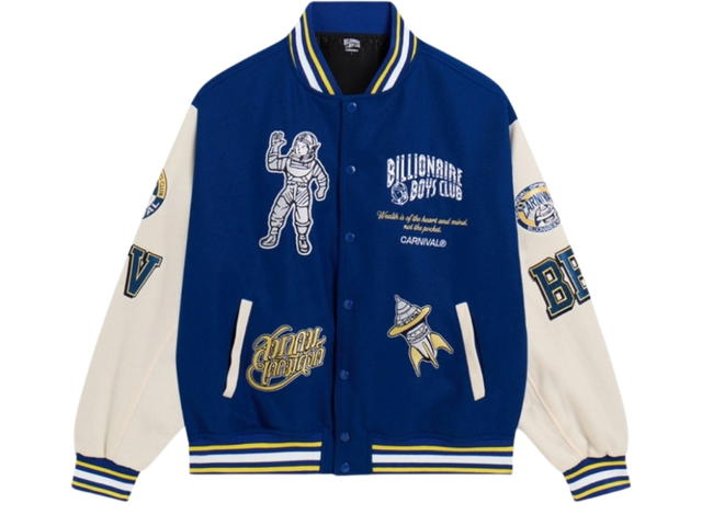 Carnival Carnival x Billionaire Boys Club Varsity Jacket Blue - view 1