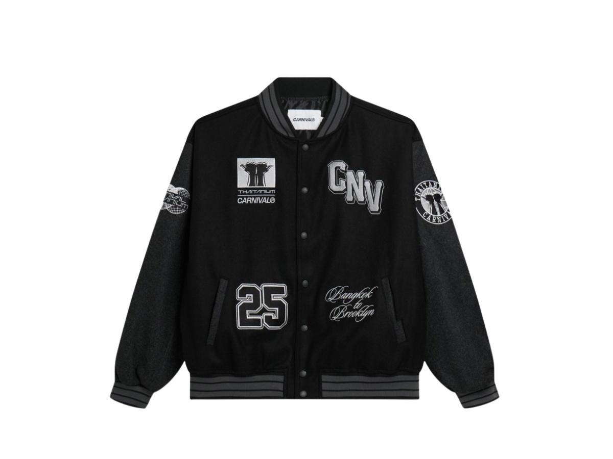 Carnival Carnival x Thaitanium Varsity Jacket Black