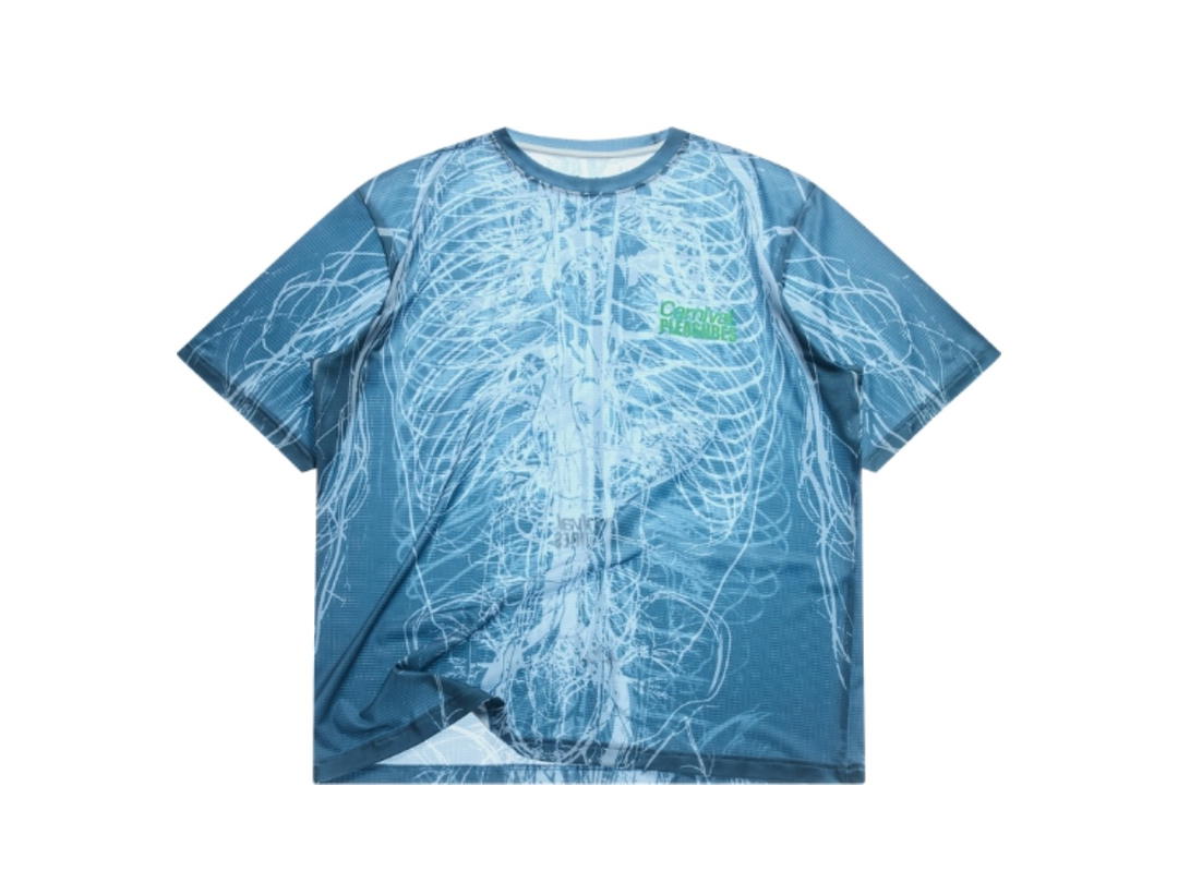 Carnival Carnival X Pleasures Running Pace Core Knit T-Shirt Blue