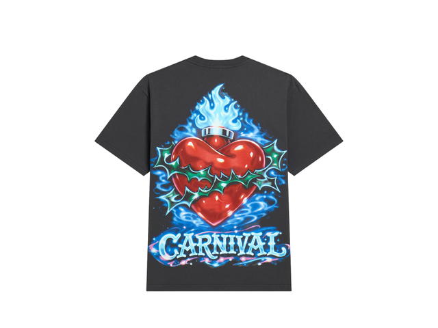 Carnival Carnival Blue Flaming Heart Washed Boxy T-shirt Grey (SS26) - view 1