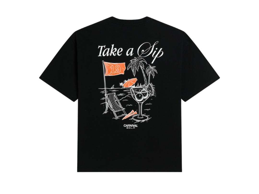 Carnival Carnival Golf Take A Sip Ovs T-Shirt Black