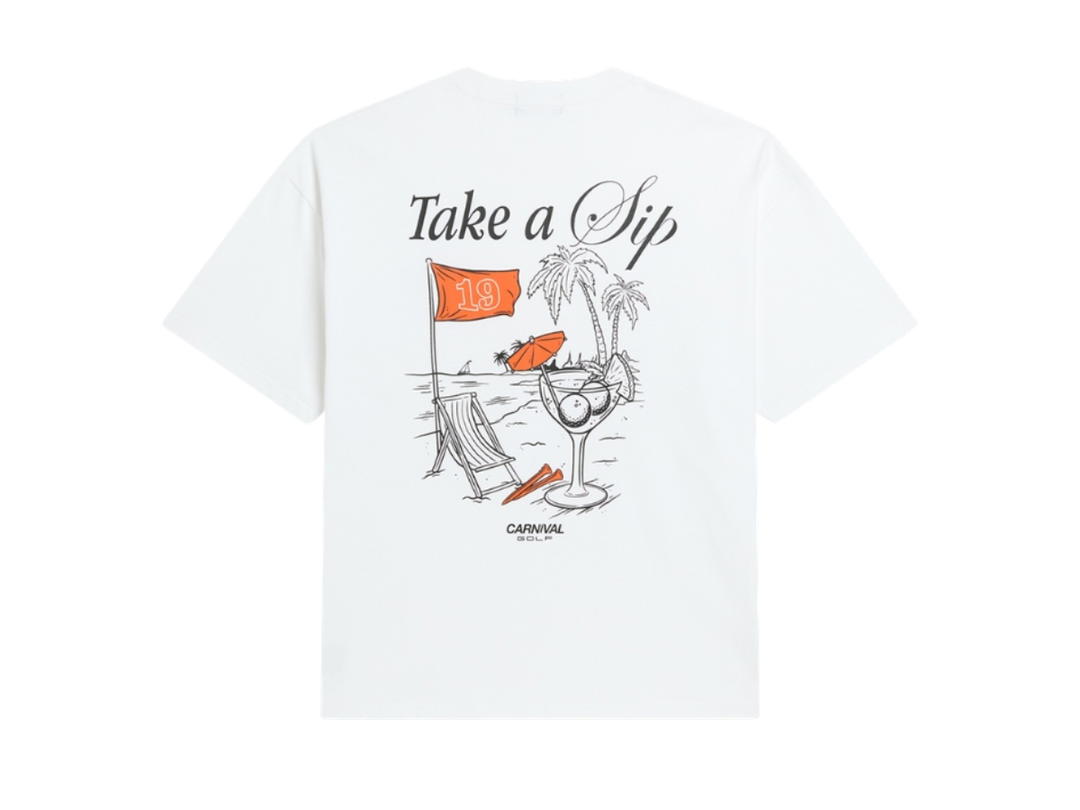 Carnival Carnival Golf Take A Sip Ovs T-Shirt White