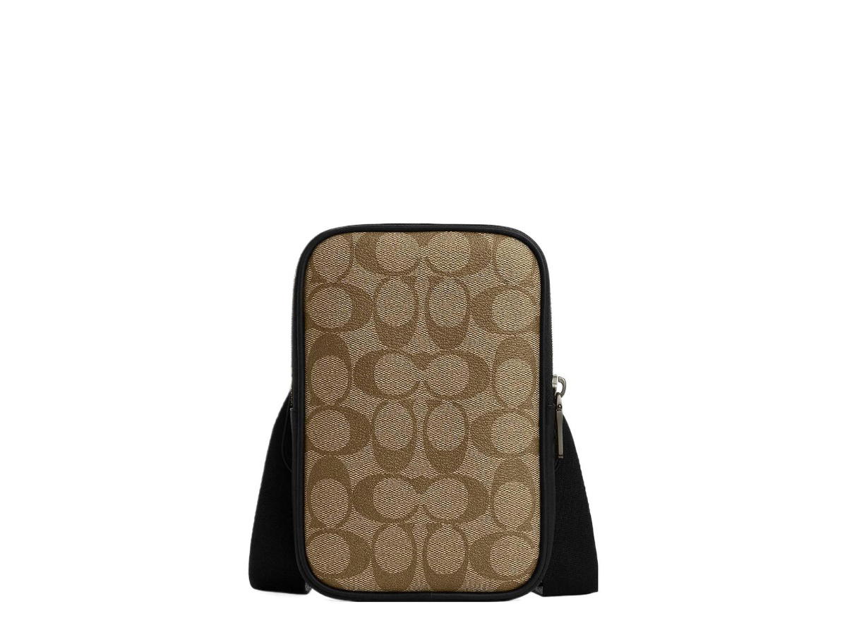 Coach Coach PVC Cow Leather Patchwork Camera Bag Shoulder Bag Crossbody Bag Mini Unisex Khaki