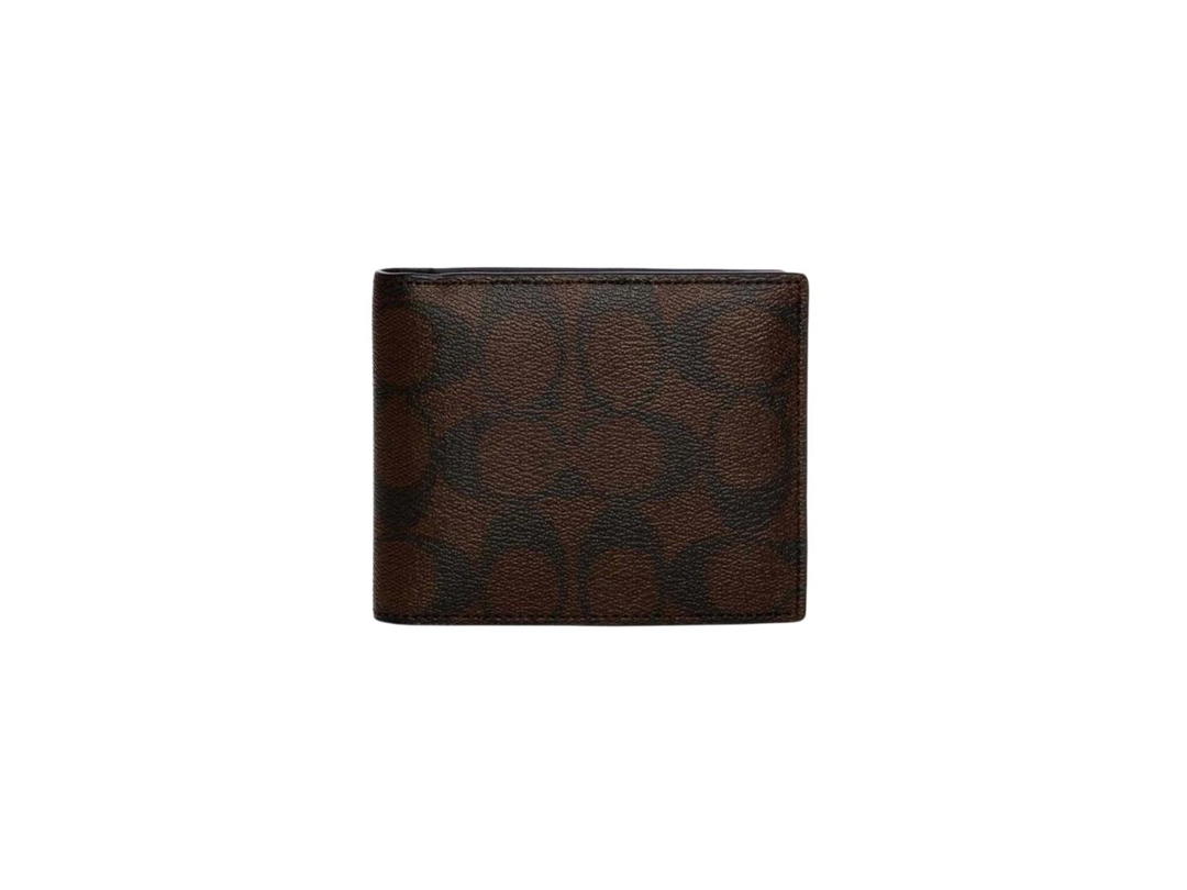 Coach Coach 3 In 1 Wallet In Blocked Signature Canvas Black
