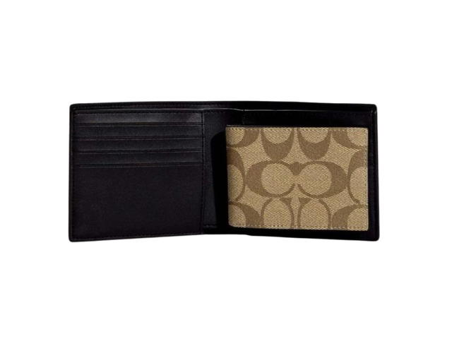 Coach Coach 3 In 1 Wallet In Blocked Signature Canvas Black - view 2