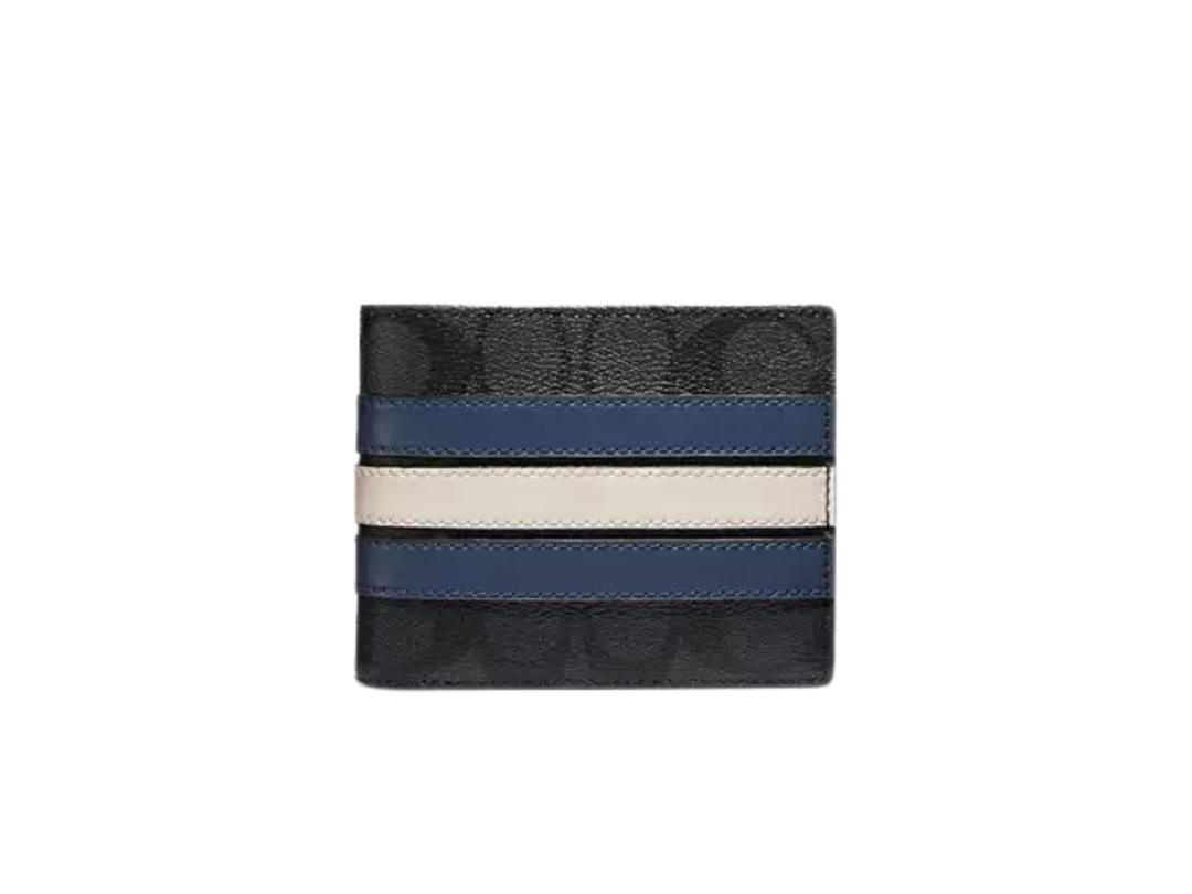 Coach Coach 3 In 1 Wallet In Signature Canvas With Varsity Stripe
