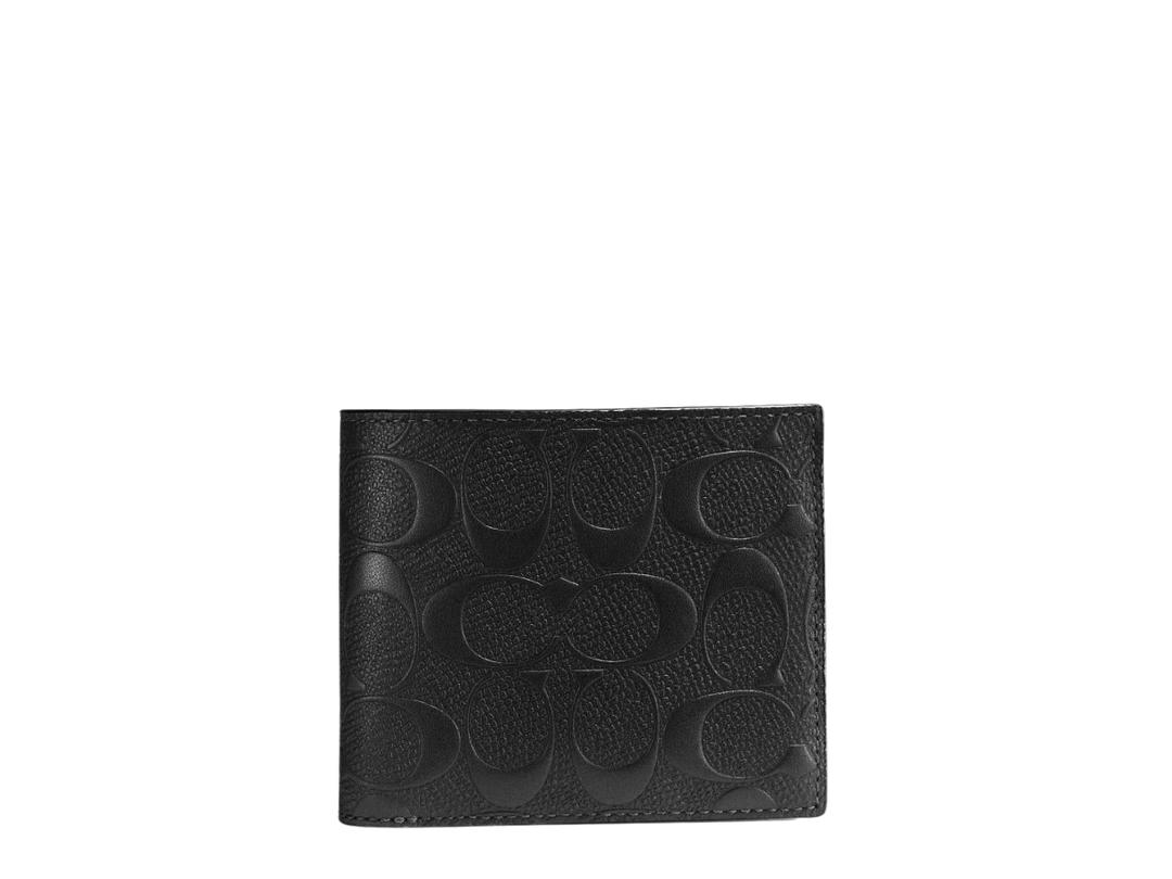 Coach Coach 3 In 1 Wallet In Signature Crossgrain Leather Black