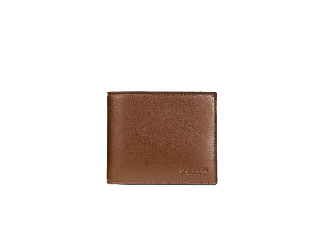 Coach Coach 3-In-1 Wallet In Sport Calf Leather With Removable Insert With Id Window And Two Credit Card Slots Dark Saddle