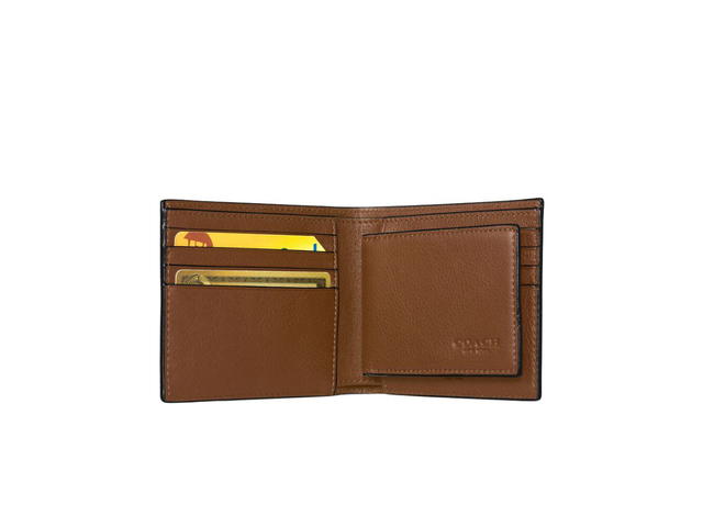 Coach Coach 3-In-1 Wallet In Sport Calf Leather With Removable Insert With Id Window And Two Credit Card Slots Dark Saddle - view 2