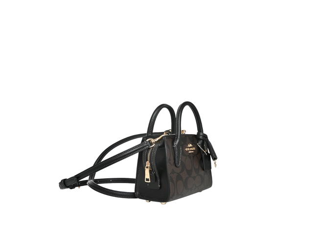 Coach Coach Andrea Carryall Bag In Signature Jacquard With Gold Hardware Coffee Brown - view 2