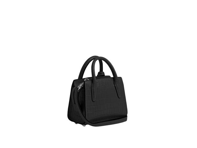 Coach Coach Andrea Mini Carryall In Crocodile-Embossed Leather And Smooth Leather With Silver Hardware Black - view 2