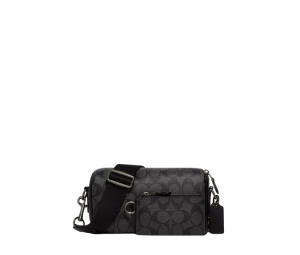Buy Coach Axel Crossbody Bag In Signature Coated Canvas And Smooth Calf Leather With Metal Hardware Charcoal-Black at Sasom – Authentic and Ready to Ship