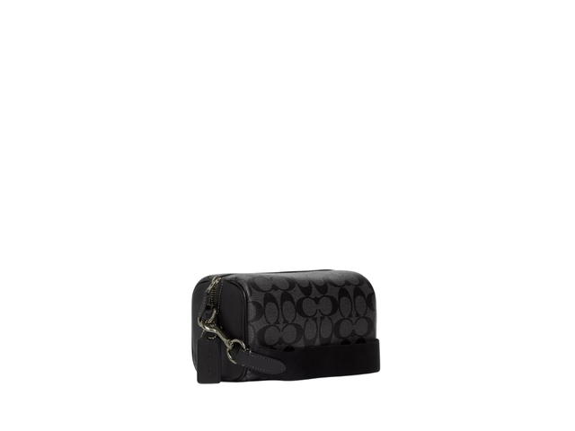Coach Coach Axel Crossbody Bag In Signature Coated Canvas And Smooth Calf Leather With Metal Hardware Charcoal-Black - view 2