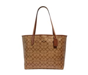 Buy Coach City Tote In Signature Coated Canvas With Smooth Leather Details Gold-khaki Saddle 2 at Sasom – Authentic and Ready to Ship