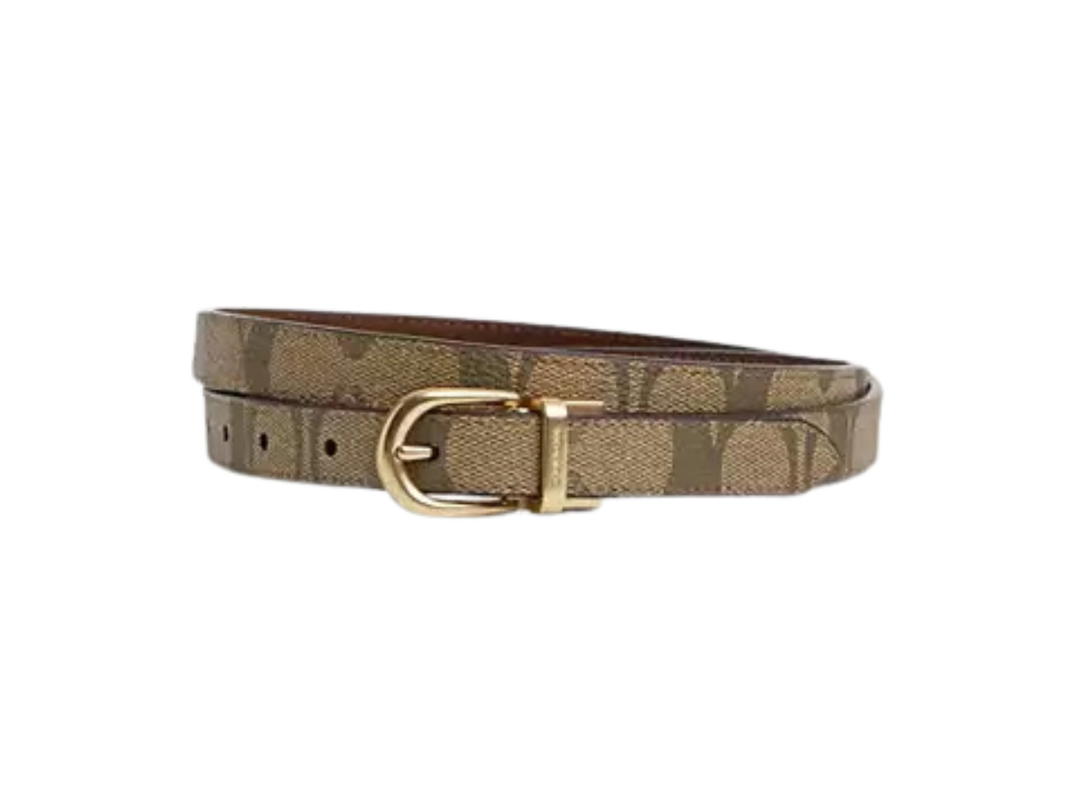 Coach Coach Classic Buckle Cut To Size Reversible 18 MM Belt In Signature Coated Canvas With Gold Tone Hardware