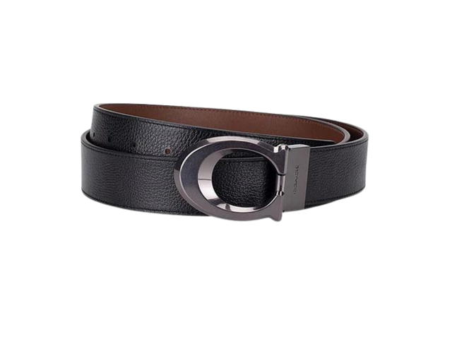 Coach Coach Cut To Size Reversible Belt In Refined Pebble Leather And Refined Calf Leather With Sliver hardware Black - view 1