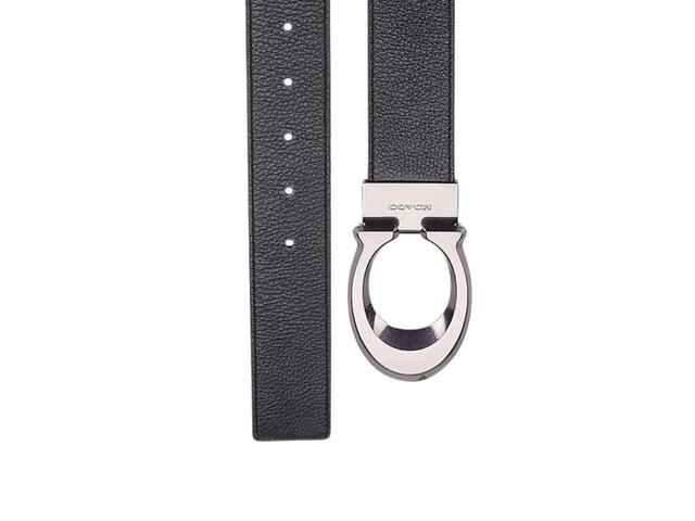 Coach Coach Cut To Size Reversible Belt In Refined Pebble Leather And Refined Calf Leather With Sliver hardware Black - view 2