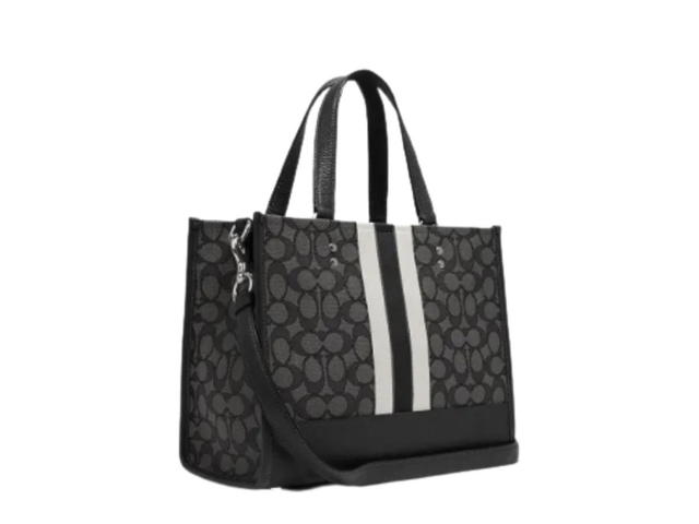 Coach Coach Dempsey Carryall in Signature Jacquard With Stripe And Coach Patch in Black Smoke Black Multi - view 2
