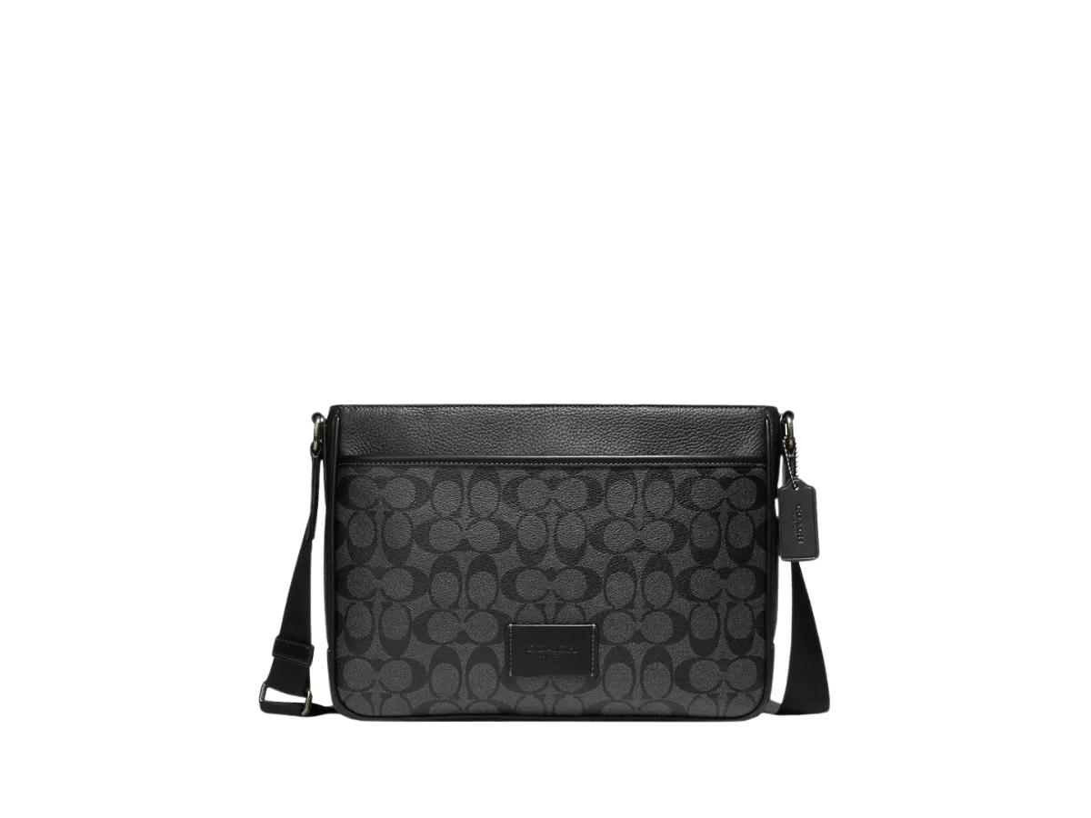 Coach Coach District Crossbody Bag In Signature Canvas Charcoal Black