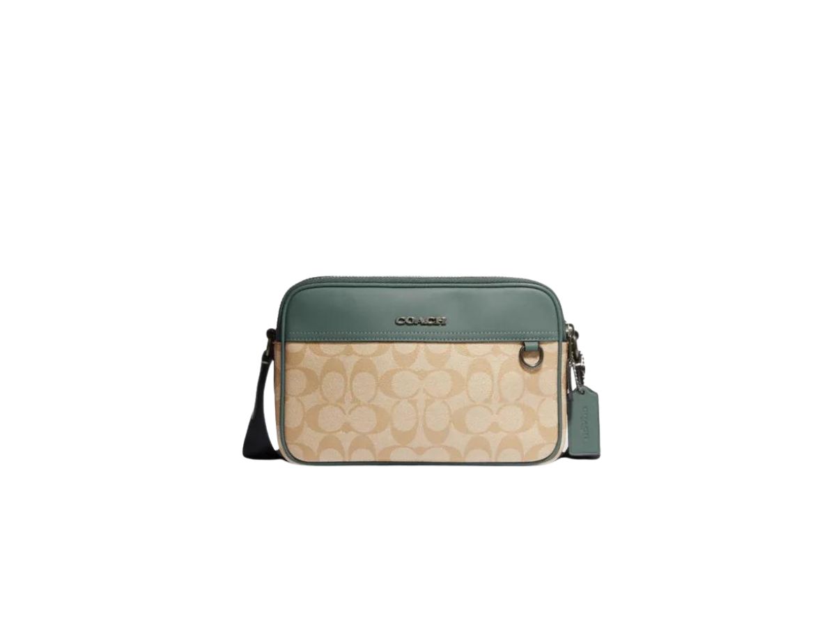 Coach Coach Graham Crossbody In Colorblock Signature Canvas With Black Antique Nickel Light Khaki-Sage