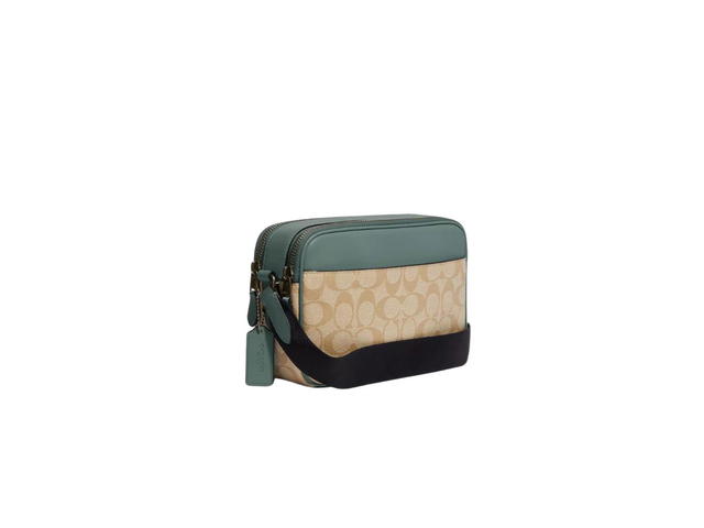 Coach Coach Graham Crossbody In Colorblock Signature Canvas With Black Antique Nickel Light Khaki-Sage - view 2