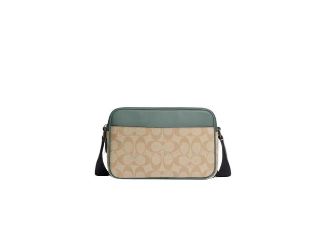 Coach Coach Graham Crossbody In Colorblock Signature Canvas With Black Antique Nickel Light Khaki-Sage - view 3