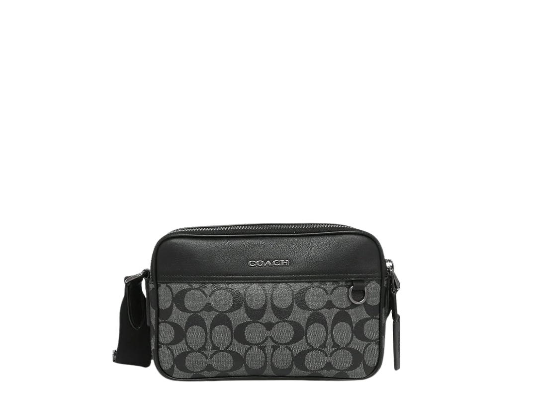 Coach Coach Graham Crossbody In Signature Canvas With Silver Hardware Charcoal Black