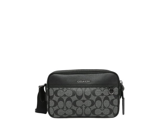 Coach Coach Graham Crossbody In Signature Canvas With Silver Hardware Charcoal Black - view 1