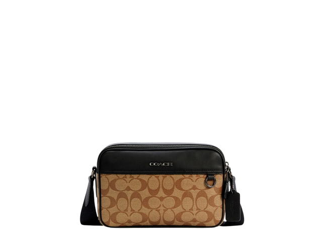 Coach Coach Graham Crossbody In Signature Canvas With Silver Hardware Khaki Black - view 1