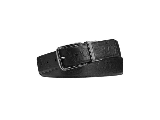 Coach Coach Harness Buckle Cut To Size Reversible Belt In Signature refined Calf Leather With Sliver Color Hardware Black - view 1