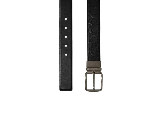 Coach Coach Harness Buckle Cut To Size Reversible Belt In Signature refined Calf Leather With Sliver Color Hardware Black - view 2