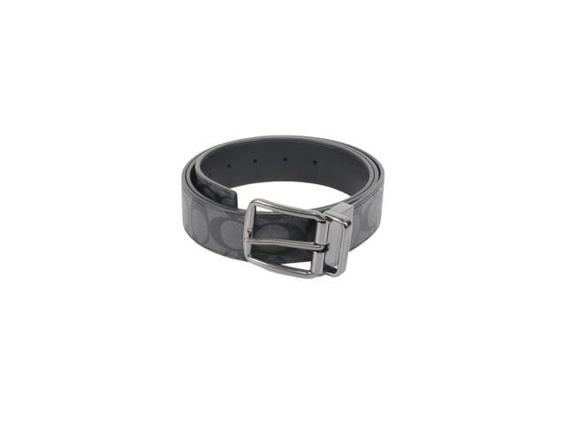 Coach Coach Harness Buckle Reversible Belt 38MM In Signature Coated Canvas With Silver-Toned Hardware - view 1