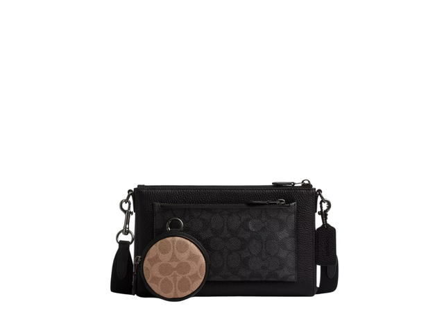 Coach Coach Holden Crossbody In Blocked Signature Charcoal Tan Black - view 1