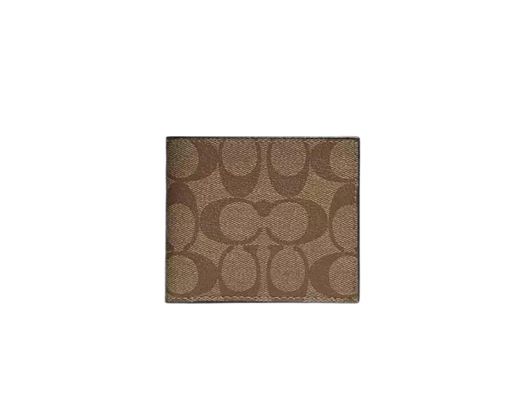 Coach Coach Id Billfold Wallet In Signature Canvas Tan