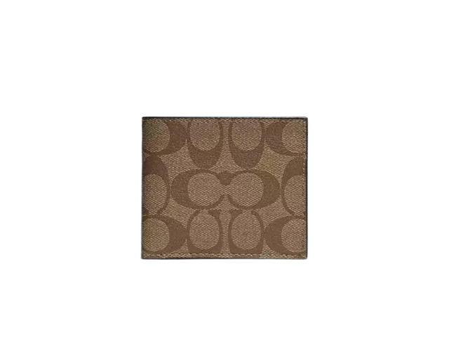 Coach Coach Id Billfold Wallet In Signature Canvas Tan - view 1