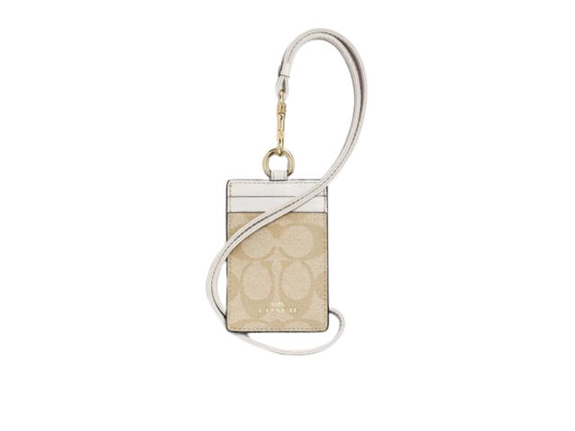 Coach Coach ID Lanyard In Signature Canvas Light Khaki Chalk - view 1