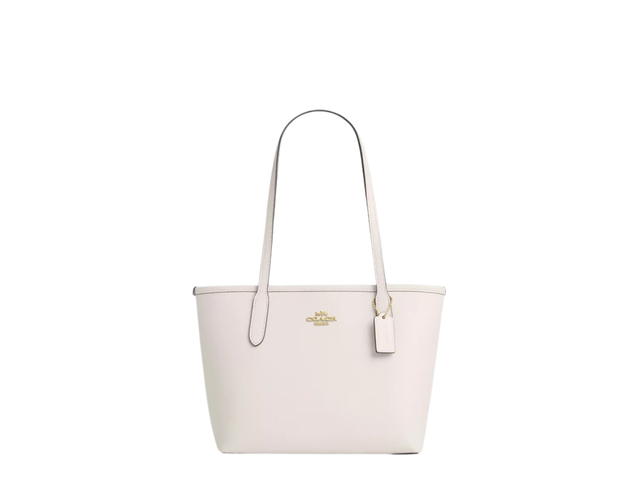 Coach Coach Leather Small City Tote Bag Chalk Gold Chalk - view 1